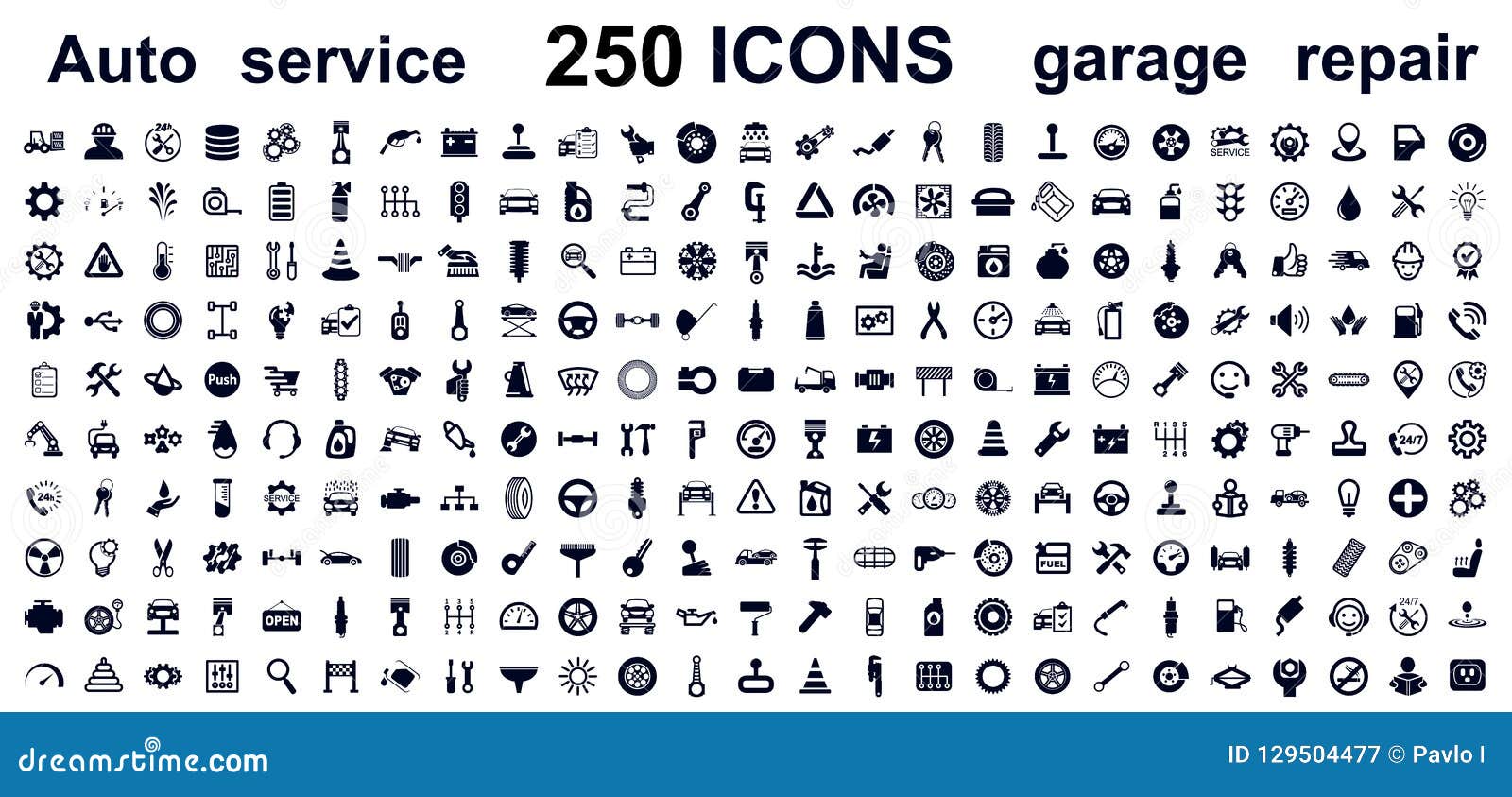 auto service, car garage 250  icons set - 